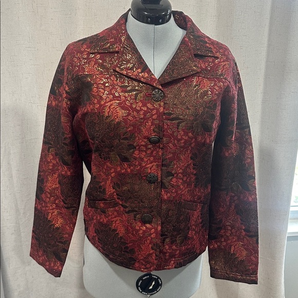 Chico's Jackets & Blazers - Chico's woman size2 USA L metallic blazer stretch